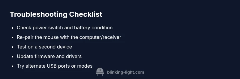 Checklist for fixing Logitech mouse red blinking light