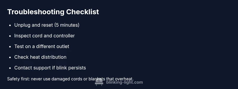 Checklist for blinking indicators on a heated blanket