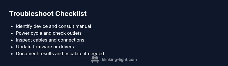 Checklist for troubleshooting blinking yellow light