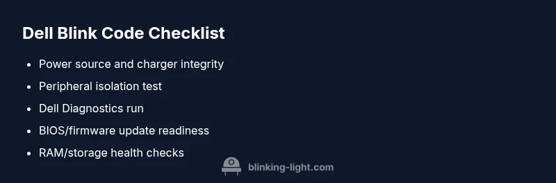 Checklist infographic for Dell blink codes