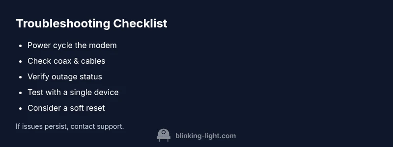 Checklist for troubleshooting modem lights