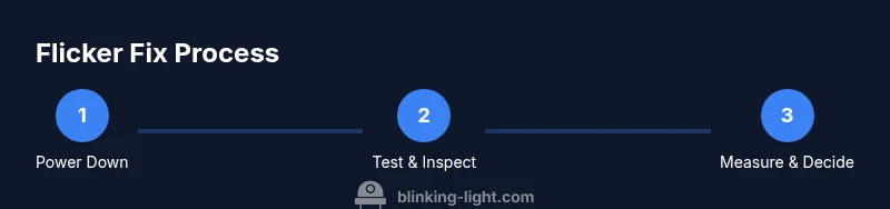Diagram showing a step-by-step process to diagnose flickering lights