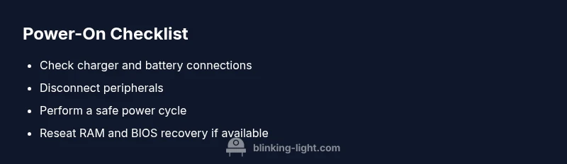 Checklist infographic for Lenovo ThinkPad blinking light troubleshooting