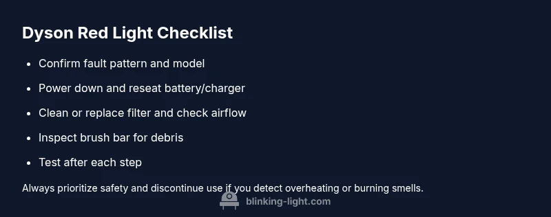 Checklist for Dyson red blinking light troubleshooting