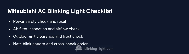Checklist for Mitsubishi AC blinking light troubleshooting