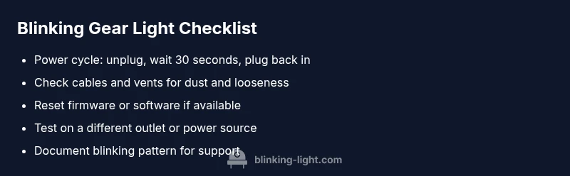 Checklist infographic for blinking gear indicator lights