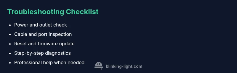 Checklist for diagnosing flashing LED light indicators