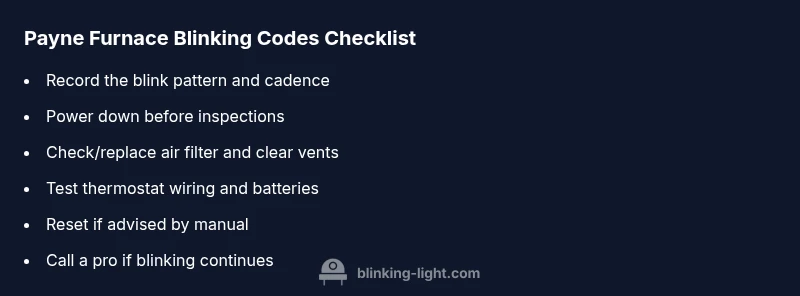 Checklist for Payne furnace blinking light codes