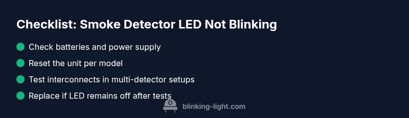 infographic checklist for diagnosing a smoke detector LED problem