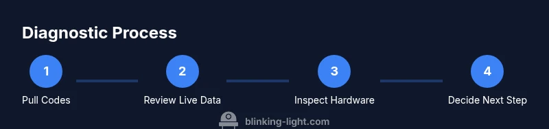 Process diagram for diagnosing a blinking check engine light