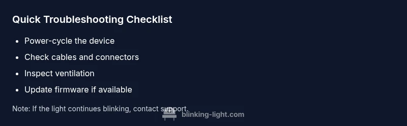 Checklist infographic showing common causes of blinking red indicator