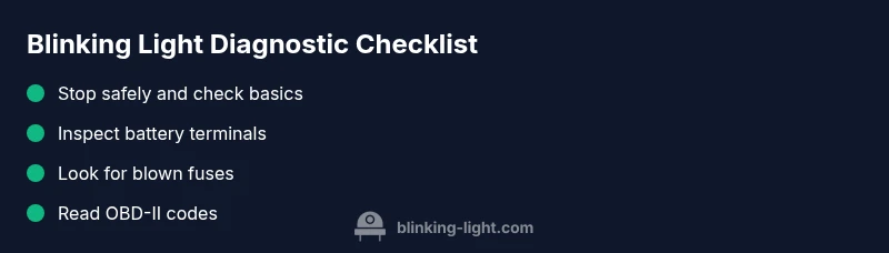 Checklist for diagnosing a blinking red light on a Jeep Wrangler dashboard