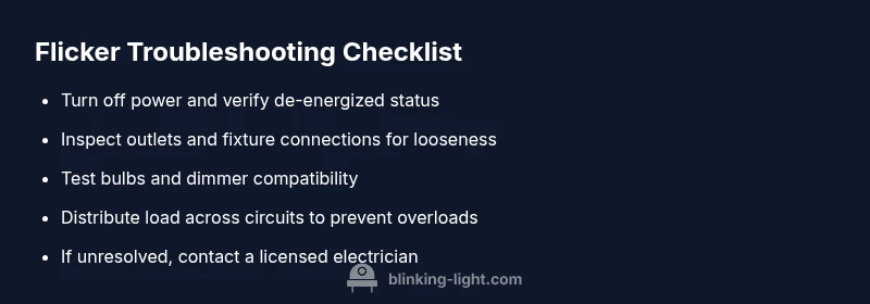 Checklist for diagnosing flickering lights when on