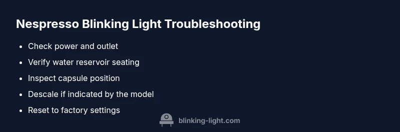 Checklist for troubleshooting Nespresso blinking light