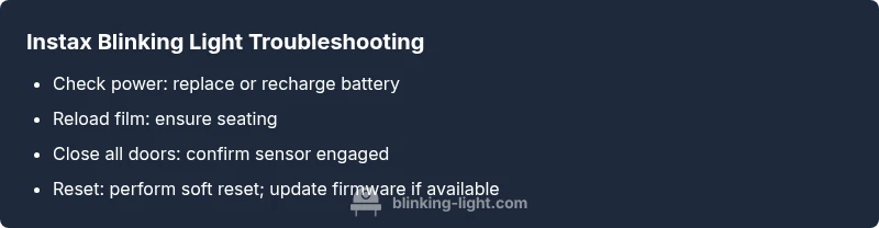 Checklist for resolving Instax blinking light