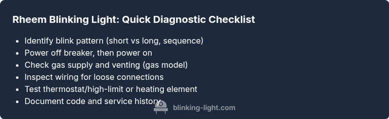 Checklist for diagnosing Rheem blinking light codes