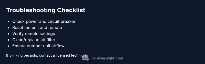Checklist for Panasonic AC blinking light troubleshooting