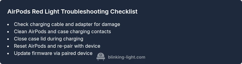 Checklist to troubleshoot AirPods red blinking light