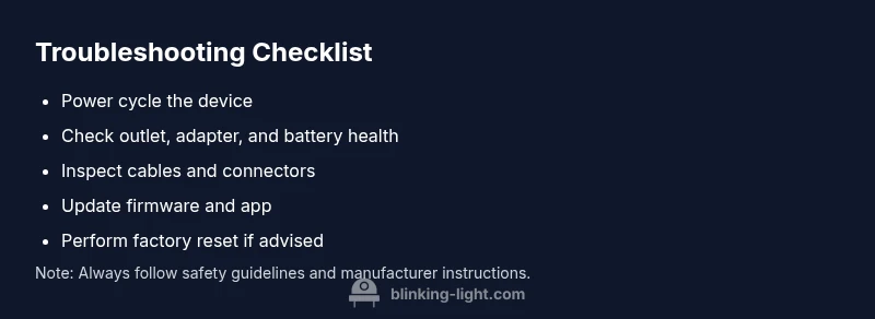 Checklist for blinking light snoo troubleshooting