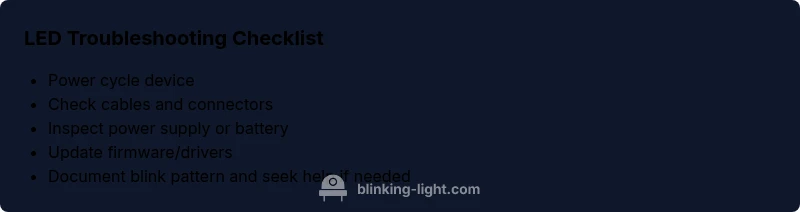 Checklist for LED troubleshooting steps