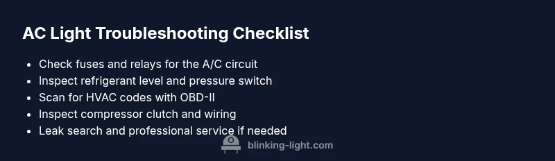 Checklist for diagnosing AC light blinking on a Silverado
