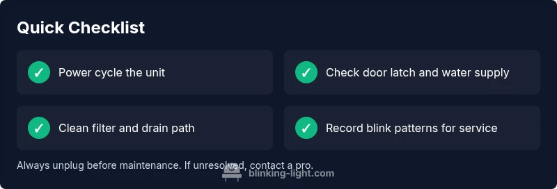 Checklist for diagnosing blinking light on Bosch 800 Series dishwasher