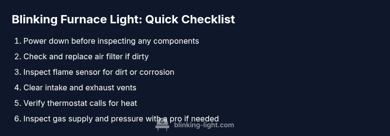 Checklist infographic for blinking furnace light troubleshooting