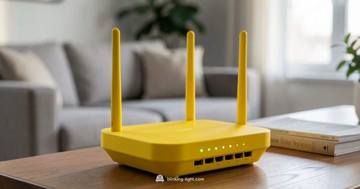 Yellow Router Light - Blinking Light