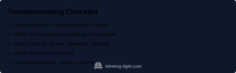 Checklist for Instax red blinking light troubleshooting