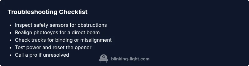 Checklist for troubleshooting a blinking light garage door that won t close