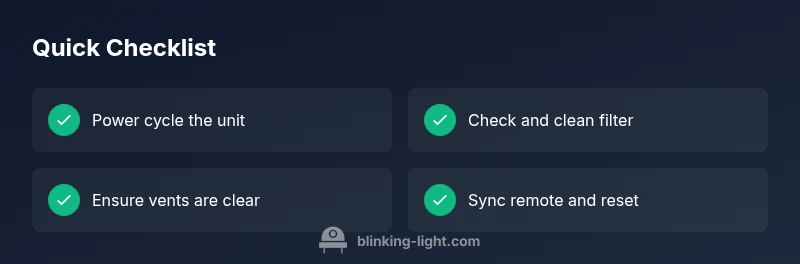 Checklist for diagnosing blinking Daikin top light indicator