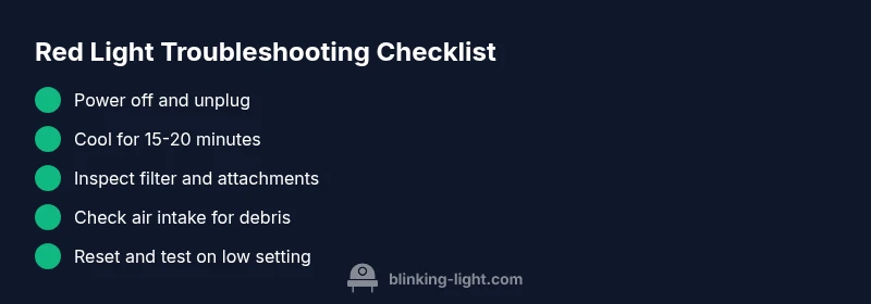 Checklist for diagnosing red blinking light on Dyson Airwrap