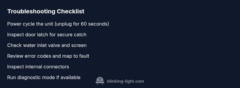 Checklist for diagnosing blinking light on GE dishwasher