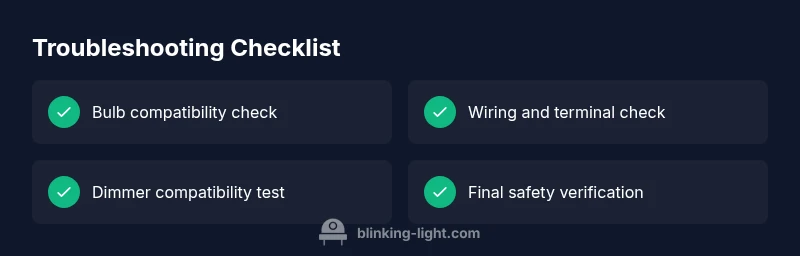 Checklist for diagnosing blinking light on Legrand dimmer switch