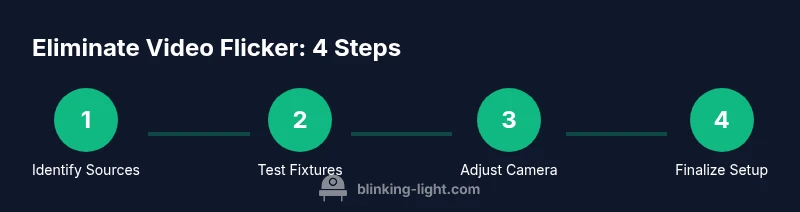 Diagram showing steps to stop flicker in video lighting