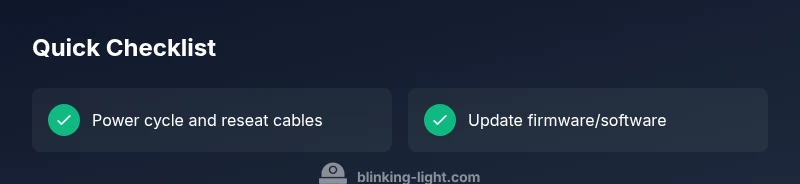 Checklist infographic for blinking indicator lights troubleshooting