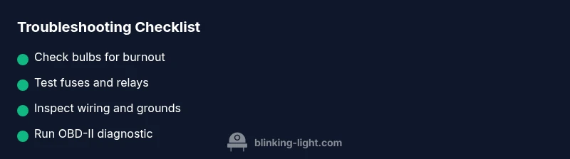 Checklist for diagnosing blinking lights in a Toyota Camry