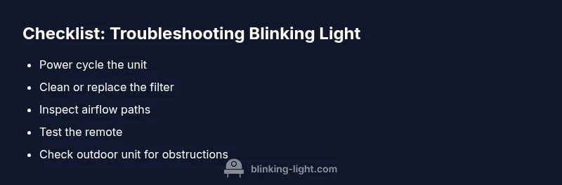 Checklist for blinking light troubleshooting on Daikin mini split