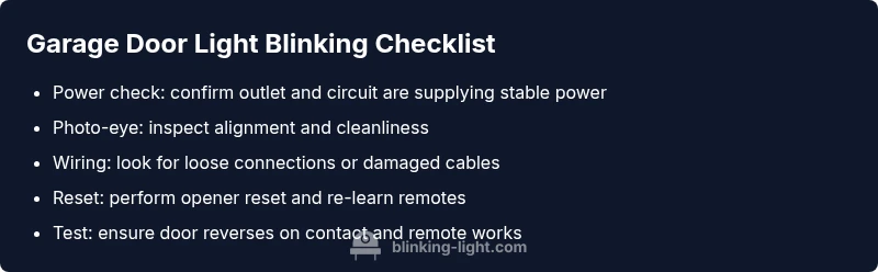 Checklist for diagnosing garage door light blinking