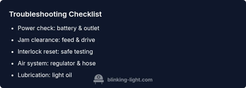 Checklist for diagnosing ryobi brad nailer blinking light