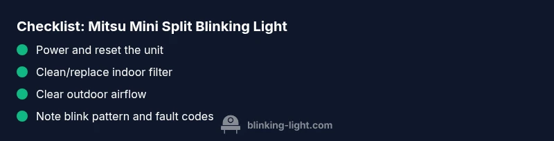 Checklist for Mitsubishi mini split blinking light troubleshooting