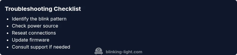 Checklist infographic for diagnosing indicator lights