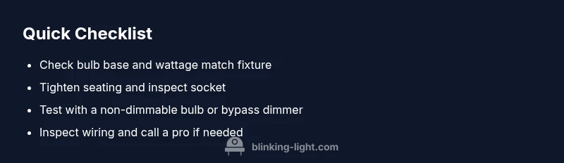 Checklist for diagnosing flickering lights with new bulbs