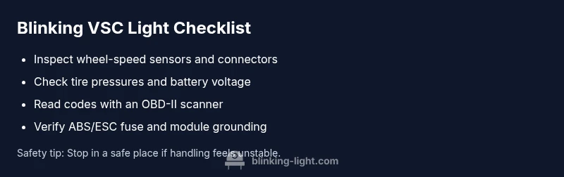 Checklist for diagnosing blinking VSC light in cars