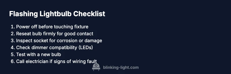 Checklist infographic for flashing lightbulbs