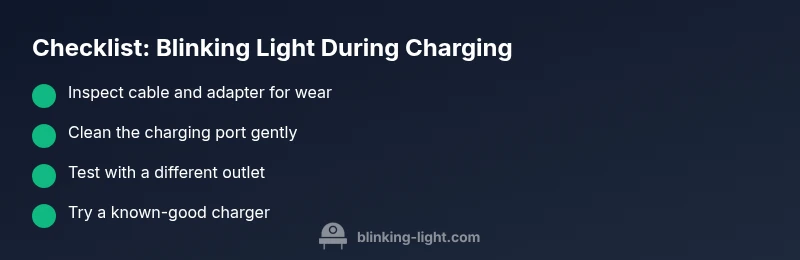 Checklist infographic for blinking light while charging