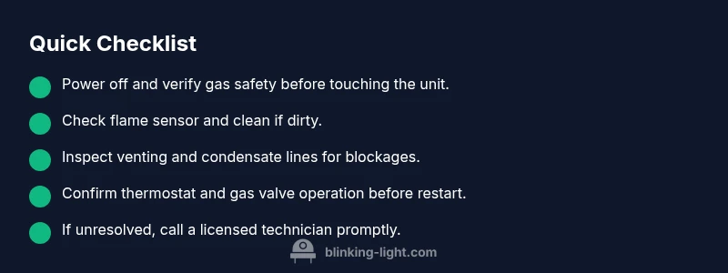 Checklist for diagnosing furnace green light blinking 9 times