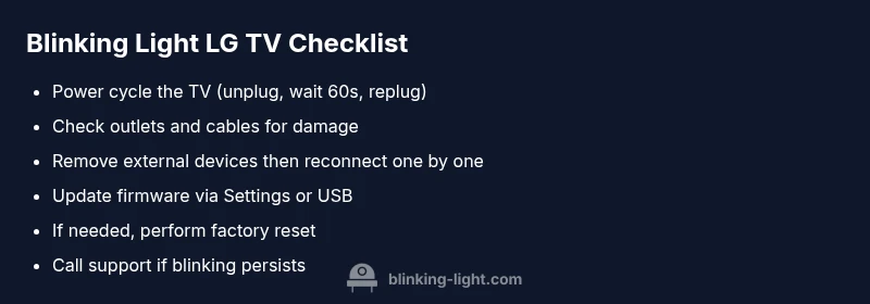 Checklist for troubleshooting blinking light LG TV