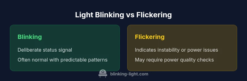 Comparison chart showing blinking vs flickering indicator lights