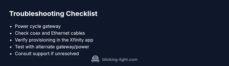 Checklist for fixing Xfinity blue blinking light